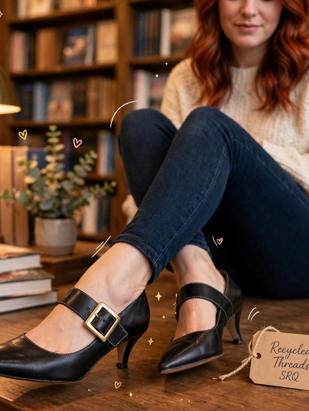 Kate Spade Black Leather Pointed Mary Jane Pumps Gold Buckle Heels 8.5 Italy